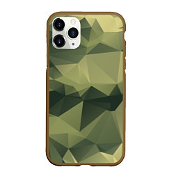 Чехол iPhone 11 Pro матовый 3д полигоны - камуфляж, цвет: 3D-коричневый