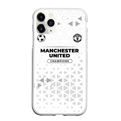 Чехол iPhone 11 Pro матовый Manchester United Champions Униформа / 3D-Белый – фото 1