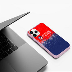 Чехол iPhone 11 Pro матовый Atletico madrid атлетико мадрид брызги красок, цвет: 3D-розовый — фото 2