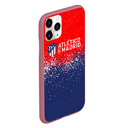 Чехол iPhone 11 Pro матовый Atletico madrid атлетико мадрид брызги красок, цвет: 3D-малиновый — фото 2