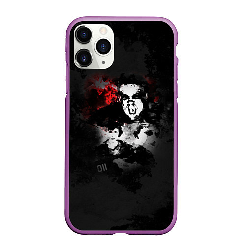 Чехол iPhone 11 Pro матовый Stranger Things Trio / 3D-Фиолетовый – фото 1