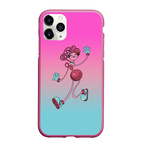 Чехол iPhone 11 Pro матовый Мама длинные ноги: Poppy Playtime / 3D-Малиновый – фото 1