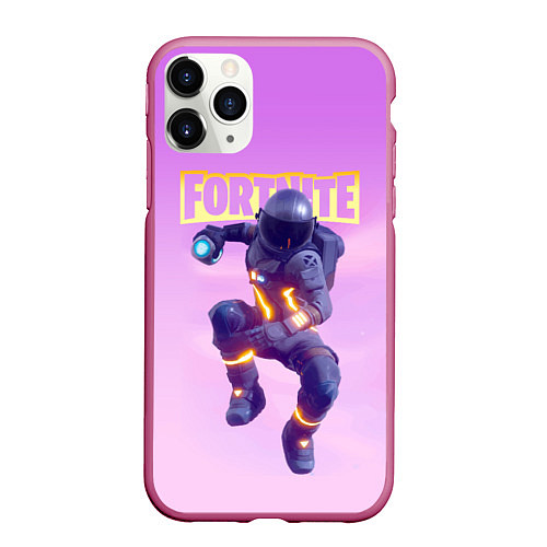 Чехол iPhone 11 Pro матовый Fortnite Battle Royale Dark Voyager Астронавт в чё / 3D-Малиновый – фото 1