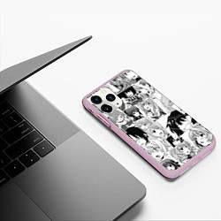 Чехол iPhone 11 Pro матовый Log Horizon pattern, цвет: 3D-розовый — фото 2