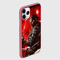 Чехол iPhone 11 Pro матовый Джин Сакай Самурай, цвет: 3D-малиновый — фото 2