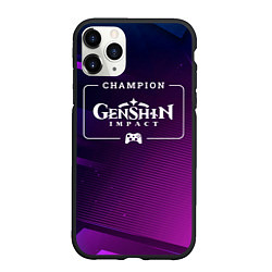 Чехол iPhone 11 Pro матовый Genshin Impact Gaming Champion: рамка с лого и джо