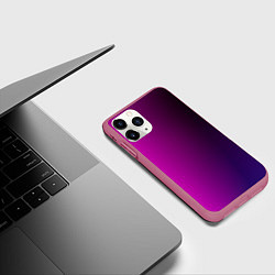 Чехол iPhone 11 Pro матовый VIOLET gradient, цвет: 3D-малиновый — фото 2