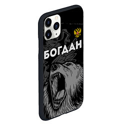 Чехол iPhone 11 Pro матовый Богдан Россия Медведь, цвет: 3D-черный — фото 2