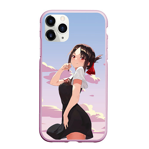 Чехол iPhone 11 Pro матовый Госпожа Кагуя Синомия Love is war / 3D-Розовый – фото 1