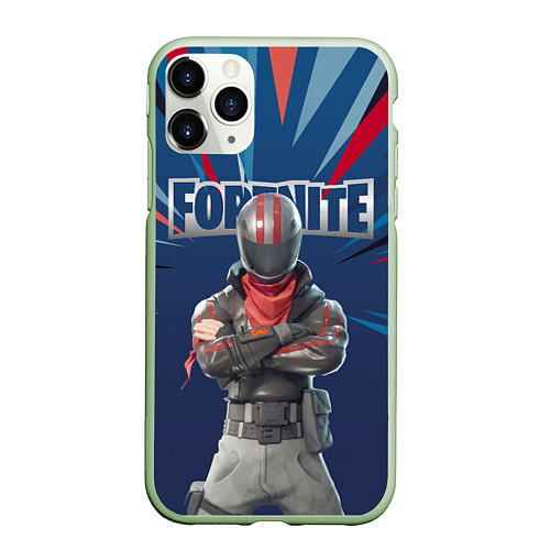 Чехол iPhone 11 Pro матовый Fortnite Герой асфальта Burnout Video game / 3D-Салатовый – фото 1