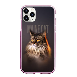 Чехол iPhone 11 Pro матовый Maine cat, цвет: 3D-розовый