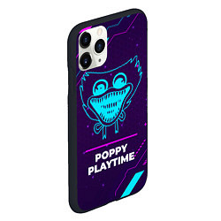 Чехол iPhone 11 Pro матовый Символ Poppy Playtime в неоновых цветах на темном, цвет: 3D-черный — фото 2