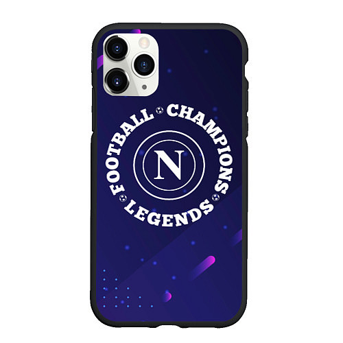 Чехол iPhone 11 Pro матовый Символ Napoli и круглая надпись Football Legends a / 3D-Черный – фото 1