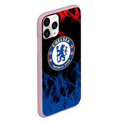 Чехол iPhone 11 Pro матовый Челси chelsea пламя, цвет: 3D-розовый — фото 2