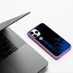 Чехол iPhone 11 Pro матовый Chelsea текстура, цвет: 3D-фиолетовый — фото 2