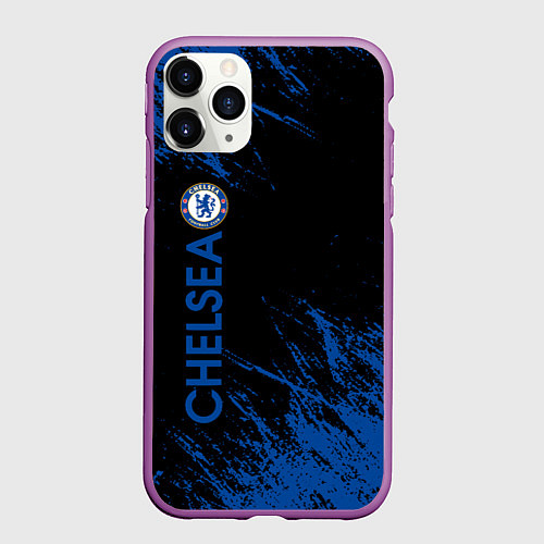Чехол iPhone 11 Pro матовый Chelsea текстура / 3D-Фиолетовый – фото 1