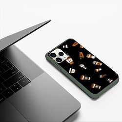 Чехол iPhone 11 Pro матовый Кофейные стаканы, цвет: 3D-темно-зеленый — фото 2