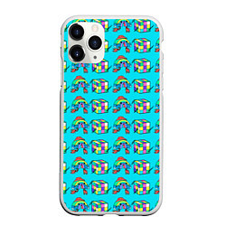 Чехол iPhone 11 Pro матовый RAINBOW AND CUBE