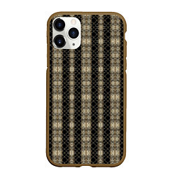 Чехол iPhone 11 Pro матовый Классические текстуры - сетка, цвет: 3D-коричневый