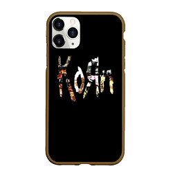 Чехол iPhone 11 Pro матовый KoЯn Korn лого, цвет: 3D-коричневый