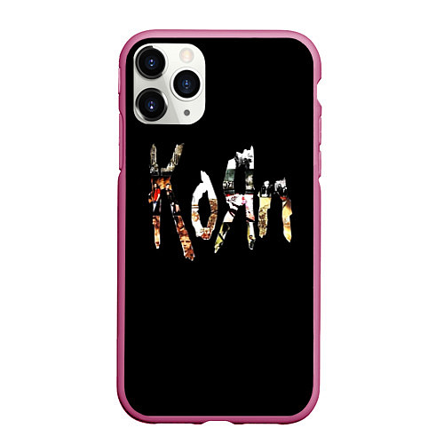 Чехол iPhone 11 Pro матовый KoЯn Korn лого / 3D-Малиновый – фото 1