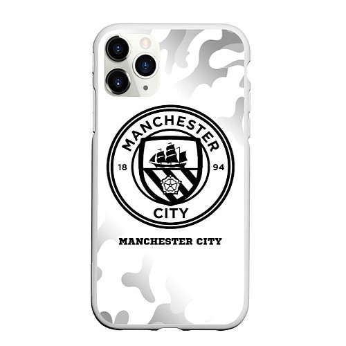 Чехол iPhone 11 Pro матовый Manchester City Sport на светлом фоне / 3D-Белый – фото 1