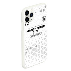 Чехол iPhone 11 Pro матовый Manchester City Champions Униформа, цвет: 3D-белый — фото 2