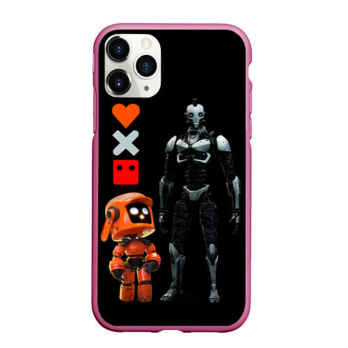 Чехол iPhone 11 Pro матовый Любовь Смерть и Роботы Love Death and Robots / 3D-Малиновый – фото 1