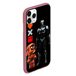 Чехол iPhone 11 Pro матовый Любовь Смерть и Роботы Love Death and Robots, цвет: 3D-малиновый — фото 2