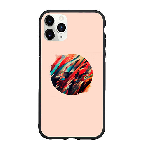 Чехол iPhone 11 Pro матовый Абстрактный кружок / 3D-Черный – фото 1