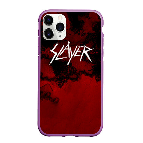 Чехол iPhone 11 Pro матовый World Painted Blood - Slayer / 3D-Фиолетовый – фото 1