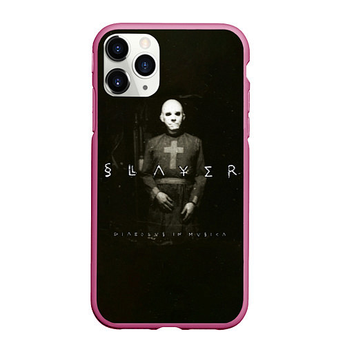 Чехол iPhone 11 Pro матовый Diabolus in Musica - Slayer / 3D-Малиновый – фото 1