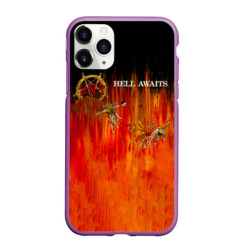 Чехол iPhone 11 Pro матовый Hell Awaits - Slayer / 3D-Фиолетовый – фото 1