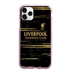 Чехол iPhone 11 Pro матовый Liverpool в золотом цвете, цвет: 3D-розовый
