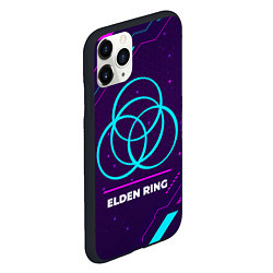 Чехол iPhone 11 Pro матовый Символ Elden Ring в неоновых цветах на темном фоне, цвет: 3D-черный — фото 2