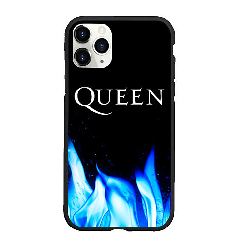 Чехол iPhone 11 Pro матовый Queen Blue Fire / 3D-Черный – фото 1