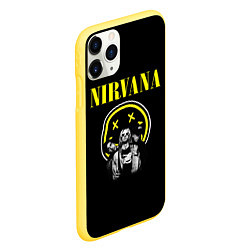 Чехол iPhone 11 Pro матовый NIRVANA логотип и исполнители, цвет: 3D-желтый — фото 2