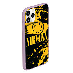 Чехол iPhone 11 Pro матовый NIRVANA логотип и краска, цвет: 3D-сиреневый — фото 2