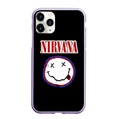 Чехол iPhone 11 Pro матовый Nirvana гранж / 3D-Светло-сиреневый – фото 1