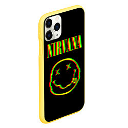 Чехол iPhone 11 Pro матовый Nirvana глитч, цвет: 3D-желтый — фото 2