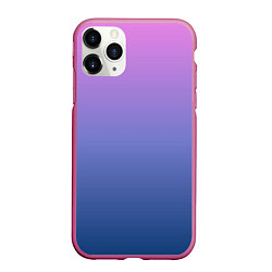 Чехол iPhone 11 Pro матовый PINK-BLUE GRADIENT ГРАДИЕНТ, цвет: 3D-малиновый