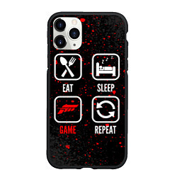 Чехол iPhone 11 Pro матовый Eat, Sleep, Forza Horizon, Repeat, цвет: 3D-черный