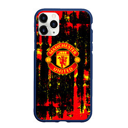 Чехол iPhone 11 Pro матовый Manchester united краска, цвет: 3D-тёмно-синий