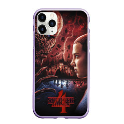 Чехол iPhone 11 Pro матовый Vecna vs Eleven Stranger Things 4