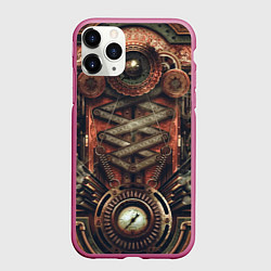 Чехол iPhone 11 Pro матовый Mechanical device in Steampunk Retro style