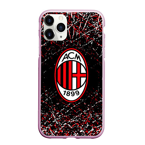 Чехол iPhone 11 Pro матовый Ac milan фк милан / 3D-Розовый – фото 1