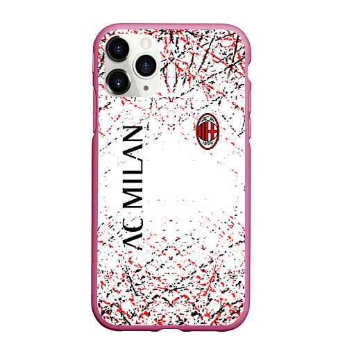 Чехол iPhone 11 Pro матовый Ac milan logo / 3D-Малиновый – фото 1