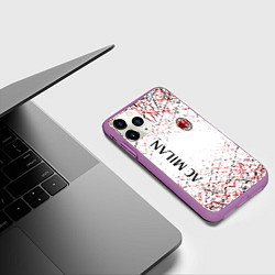 Чехол iPhone 11 Pro матовый Ac milan logo, цвет: 3D-фиолетовый — фото 2