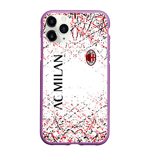 Чехол iPhone 11 Pro матовый Ac milan logo / 3D-Фиолетовый – фото 1