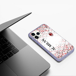 Чехол iPhone 11 Pro матовый Ac milan logo, цвет: 3D-светло-сиреневый — фото 2
